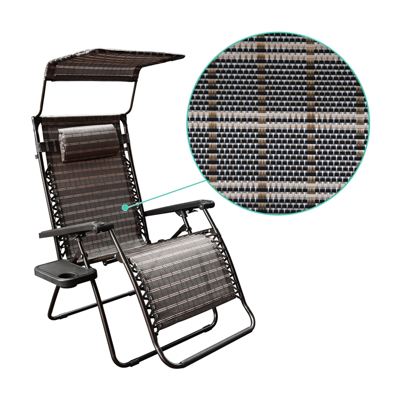 Jeco Oversized Zero Gravity Chair in Tan (Set of 2)