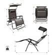 Jeco Oversized Zero Gravity Chair in Tan (Set of 2)