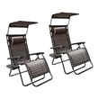 Jeco Oversized Zero Gravity Chair in Tan (Set of 2)