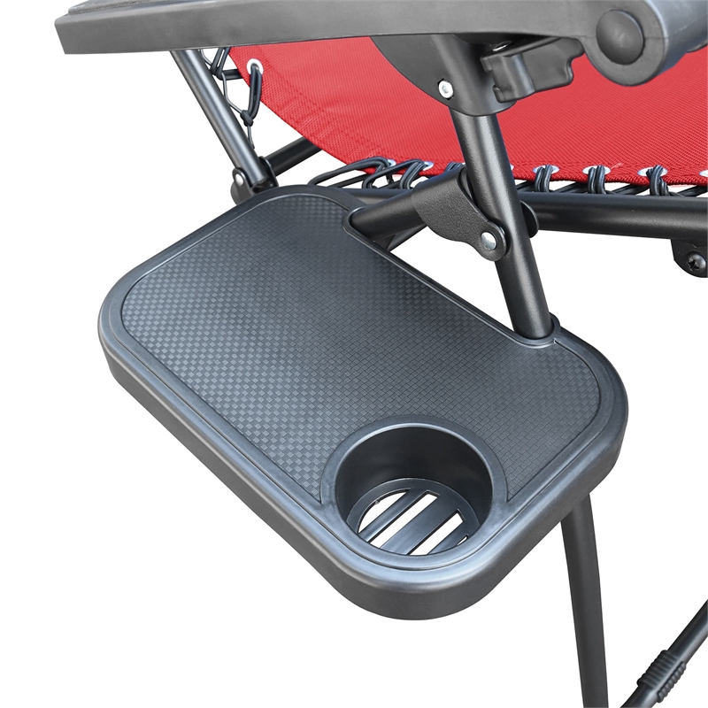Jeco Oversized Zero Gravity Chair with Sunshade in Red