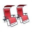 Jeco Oversized Zero Gravity Chair in Red (Set of 2)