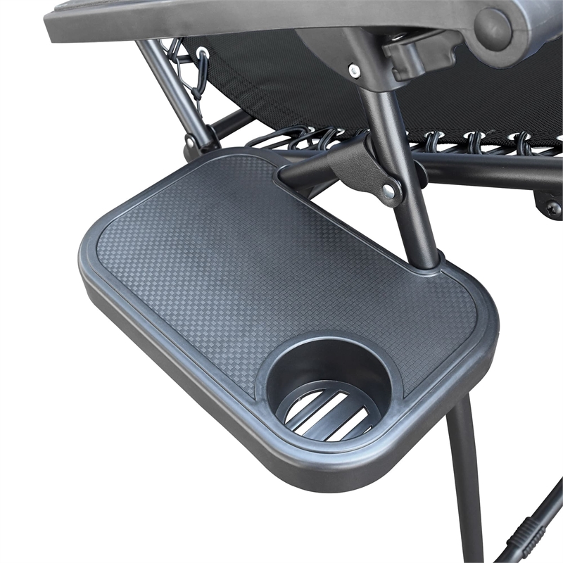 Jeco Oversized Zero Gravity Chair in Black (Set of 2)