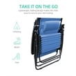 Jeco Oversized Zero Gravity Chair with Sunshade and Drink Tray in Blue