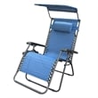 Jeco Oversized Zero Gravity Chair with Sunshade and Drink Tray in Blue
