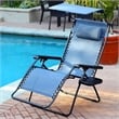 Jeco Oversized Zero Gravity Chair with Sunshade and Drink Tray in Blue