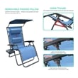 Jeco Oversized Zero Gravity Chair with Sunshade and Drink Tray in Blue