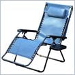 Jeco Zero Gravity Chair with Sunshade and Tray in Blue (Set of 2 Chairs)