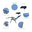 Jeco Zero Gravity Chair with Sunshade and Tray in Blue (Set of 2 Chairs)
