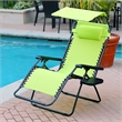 Jeco Oversized Zero Gravity Chair with Sunshade in Lime Green