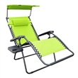 Jeco Oversized Zero Gravity Chair with Sunshade in Lime Green