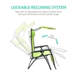 Jeco Oversized Zero Gravity Chair with Sunshade in Lime Green