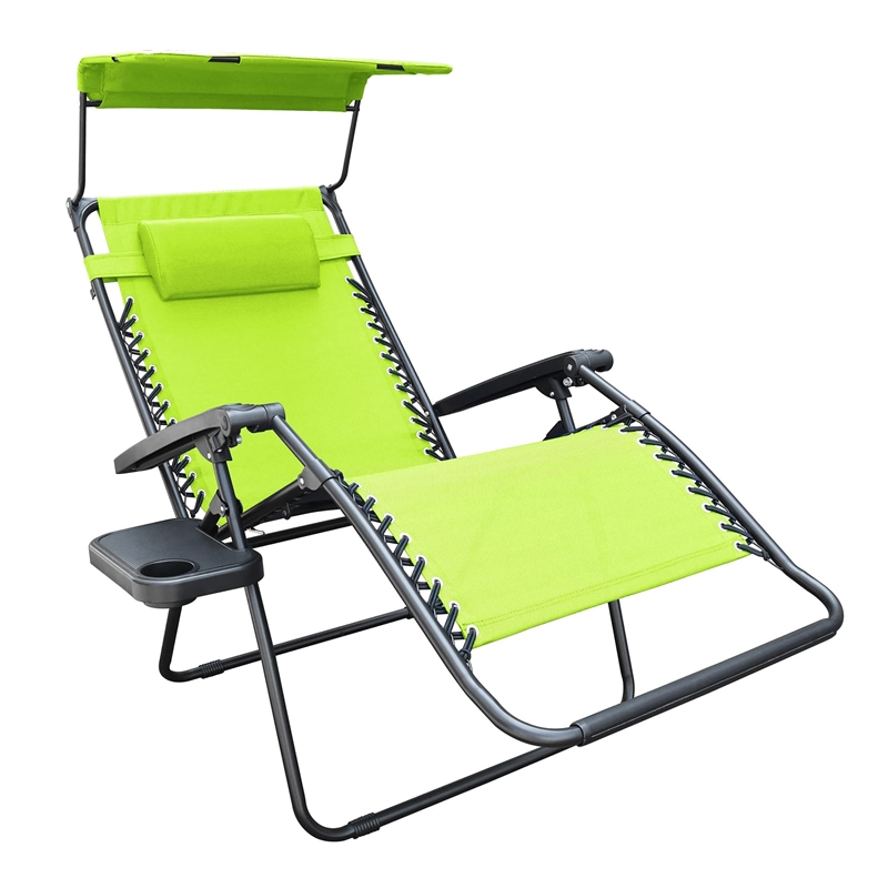 Jeco Oversized Zero Gravity Chair in Lime Green (Set of 2)