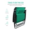 Jeco Oversized Zero Gravity Chair with Sunshade in Green