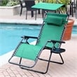 Jeco Oversized Zero Gravity Chair with Sunshade in Green
