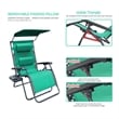 Jeco Oversized Zero Gravity Chair with Sunshade in Green