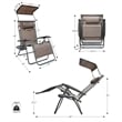 Jeco Oversized Zero Gravity Chair with Sunshade in Brown Mesh