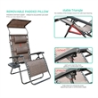 Jeco Oversized Zero Gravity Chair with Sunshade in Brown Mesh