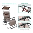 Jeco Oversized Zero Gravity Chair in Brown Mesh (Set of 2)