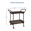 Espresso Wicker Serving Cart