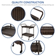 Espresso Wicker Serving Cart