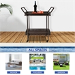 Espresso Wicker Serving Cart