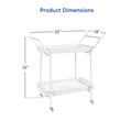 White Wicker Serving Cart