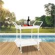 White Wicker Serving Cart