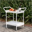 White Wicker Serving Cart