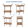 Honey Wicker Serving Cart