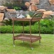 Honey Wicker Serving Cart