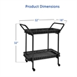 Jeco Wicker Patio Serving Cart in Black