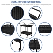 Jeco Wicker Patio Serving Cart in Black