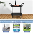Jeco Wicker Patio Serving Cart in Black