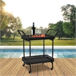Jeco Wicker Patio Serving Cart in Black