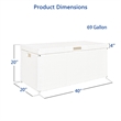 Jeco Wicker Patio Storage Deck Box in White