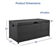 Jeco Wicker Patio Storage Deck Box in Black