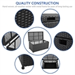 Jeco Wicker Patio Storage Deck Box in Black