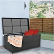Jeco Wicker Patio Storage Deck Box in Black