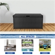 Jeco Wicker Patio Storage Deck Box in Black