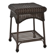 Jeco Wicker Patio End Table in Espresso