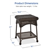 Jeco Wicker Patio End Table in Espresso