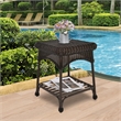 Jeco Wicker Patio End Table in Espresso