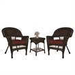 Jeco Wicker Patio End Table in Espresso