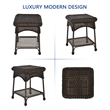 Jeco Wicker Patio End Table in Espresso