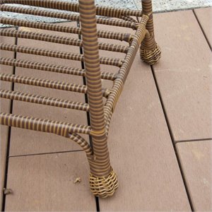 Jeco Wicker Patio End Table in Honey