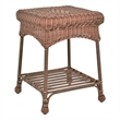 Jeco Wicker Patio End Table in Honey