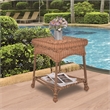 Jeco Wicker Patio End Table in Honey