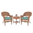 Jeco Wicker Patio End Table in Honey