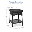 Jeco Wicker Patio End Table in Black