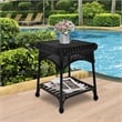 Jeco Wicker Patio End Table in Black